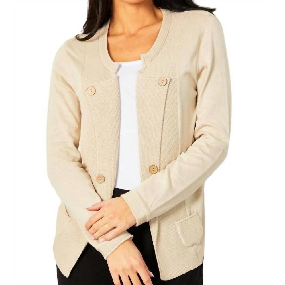 NEW ANGEL buttoned lapel cardigan in sand